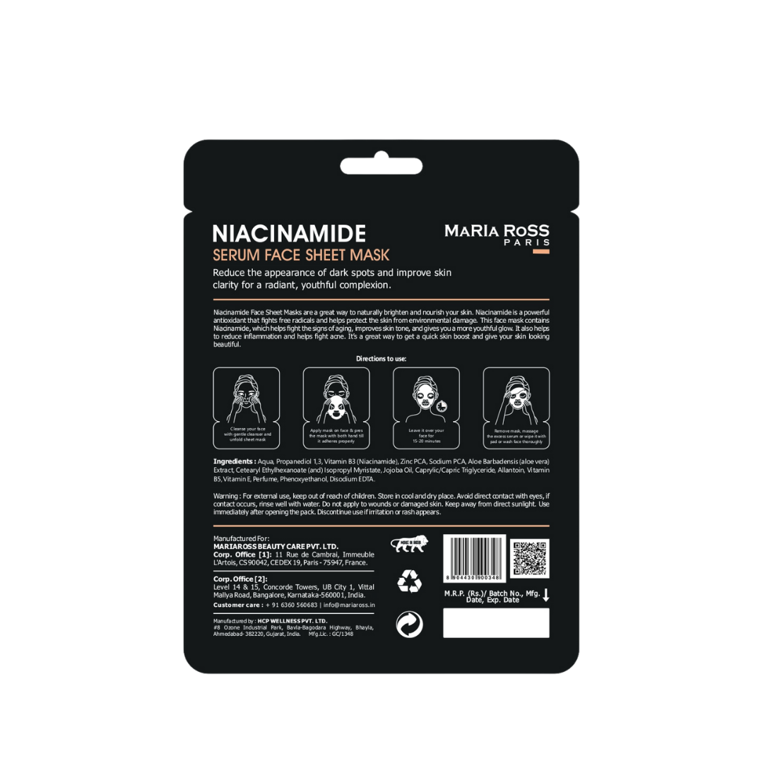 Niacinamide Skincare Combo – Face Serum Rice Water + Sheet Mask-Maria Ross Paris
