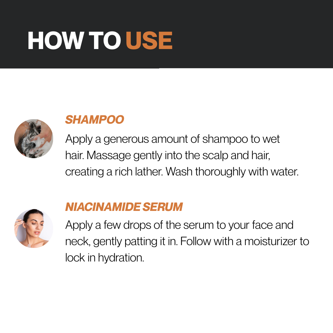 Maria Ross Onion Hair Fall Control Shampoo & Niacinamide 10% Face Serum Combo | Hair Strengthening & Oil Control Skincare | Anti Hair Fall Shampoo & Pore Minimizing Serum | Pack of 2