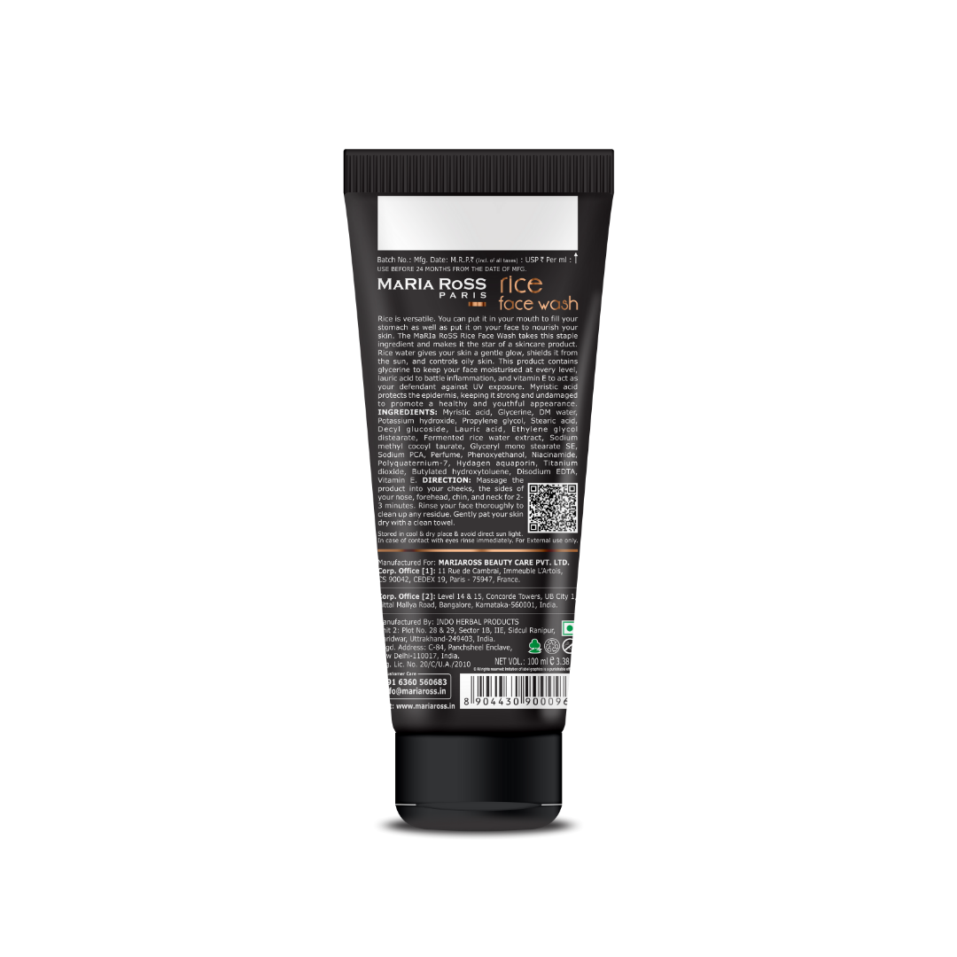 Maria Ross Onion Shampoo & Rice Water Face Wash Combo | Hair Fall Control & Skin Brightening Care | Strengthening Shampoo & Hydrating Cleanser | For All Hair & Skin Types | Pack of 2