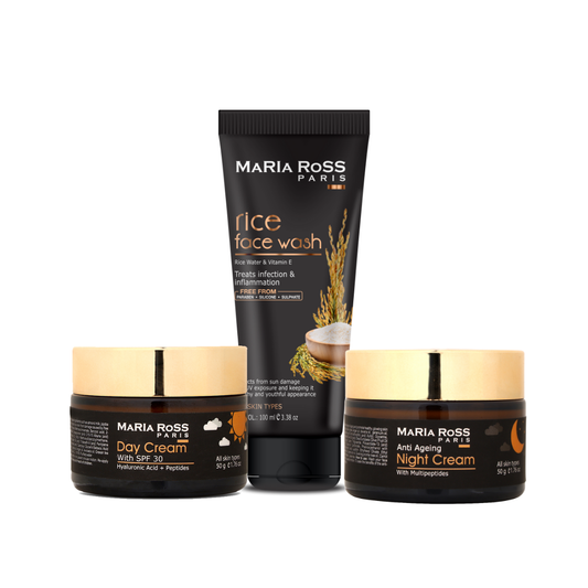 Maria Ross Paris Rice Water Radiance Trio  ||  Complete Daily Skincare Routine