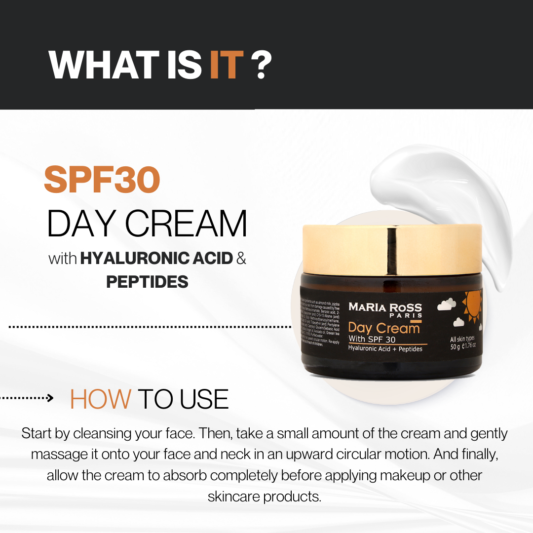 Day Cream with SPF 30 MariaRoss for Glowing Skin - 50 GM   || Moisturizes | Protects from UV Rays | Illuminates Skin
