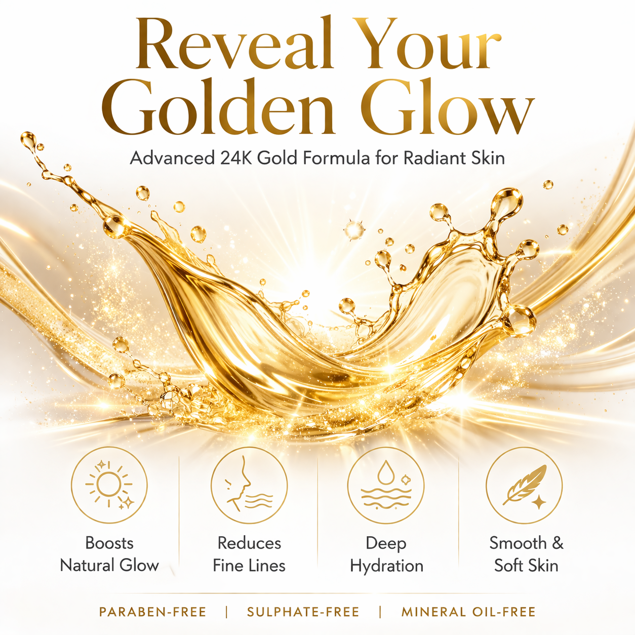 24K Gold Face Serum - 30ml || Luxurious Glow | Anti-Aging Benefits | Revitalizes Skin