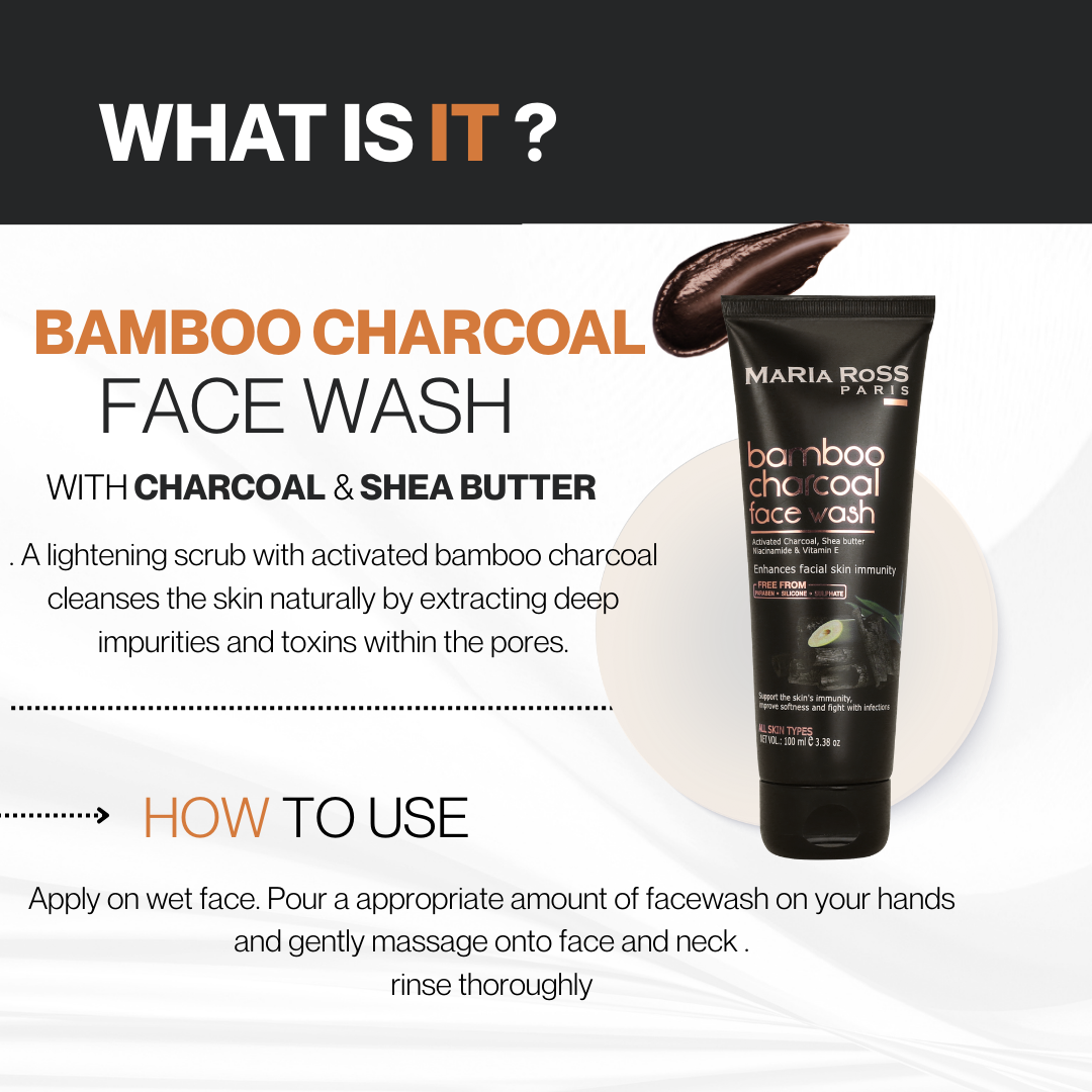 Bamboo Charcoal Combo Face Wash || Deep Cleansing |  Detoxifying Pores