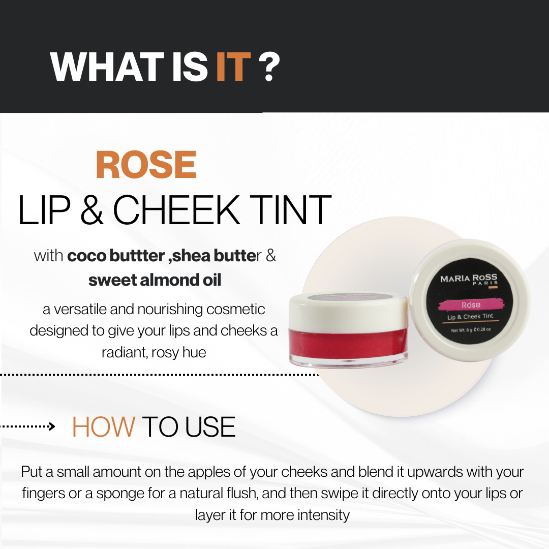 Rose Lips And Cheek Tint For Women - 8 GM || Natural Flush | Hydrates | Long-lasting Color