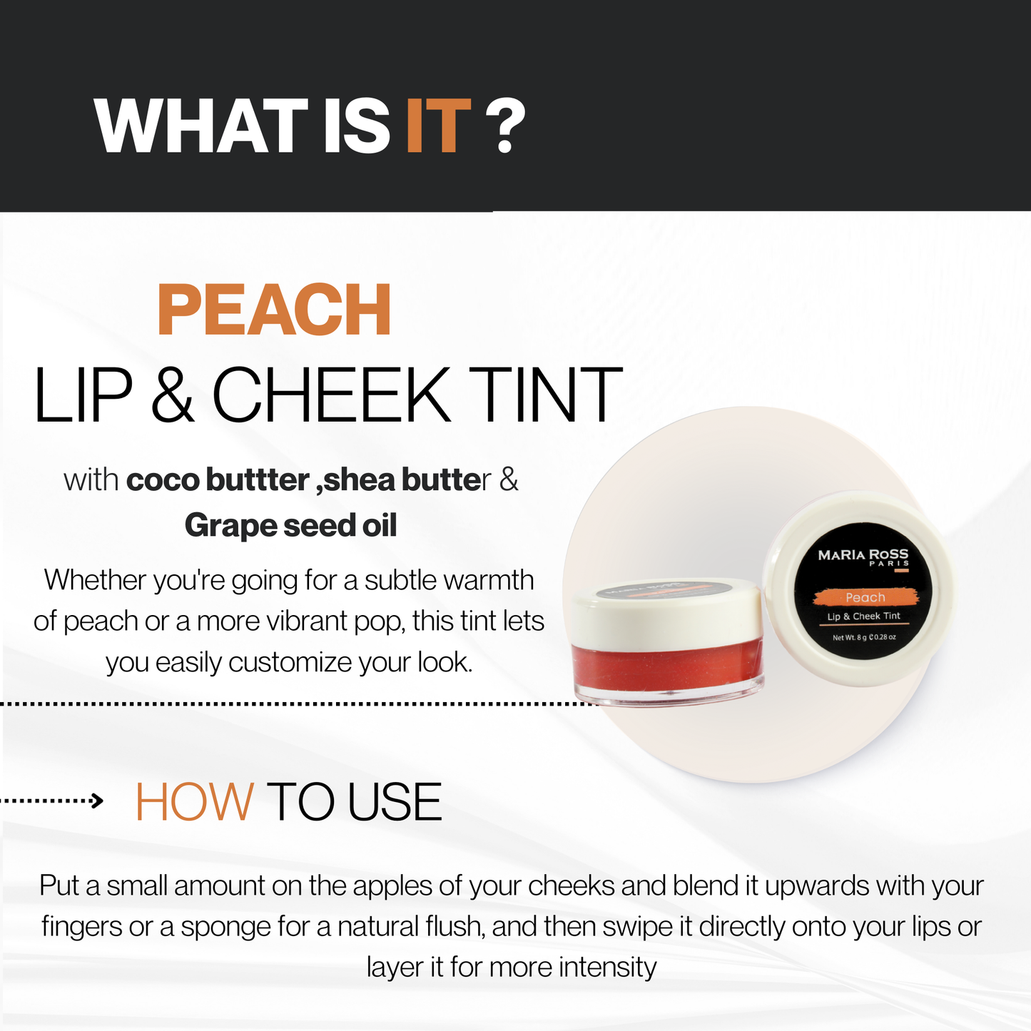 Peach Lip And Cheek Tint For Women - 8 GM || Gives a Fresh Flush | Long-lasting Color | Softens Skin