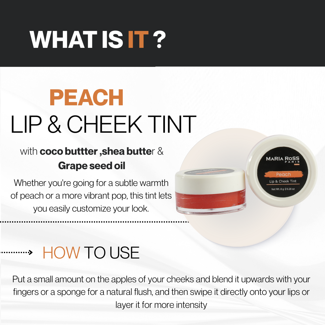 Peach Lip And Cheek Tint For Women - 8 GM || Gives a Fresh Flush | Long-lasting Color | Softens Skin