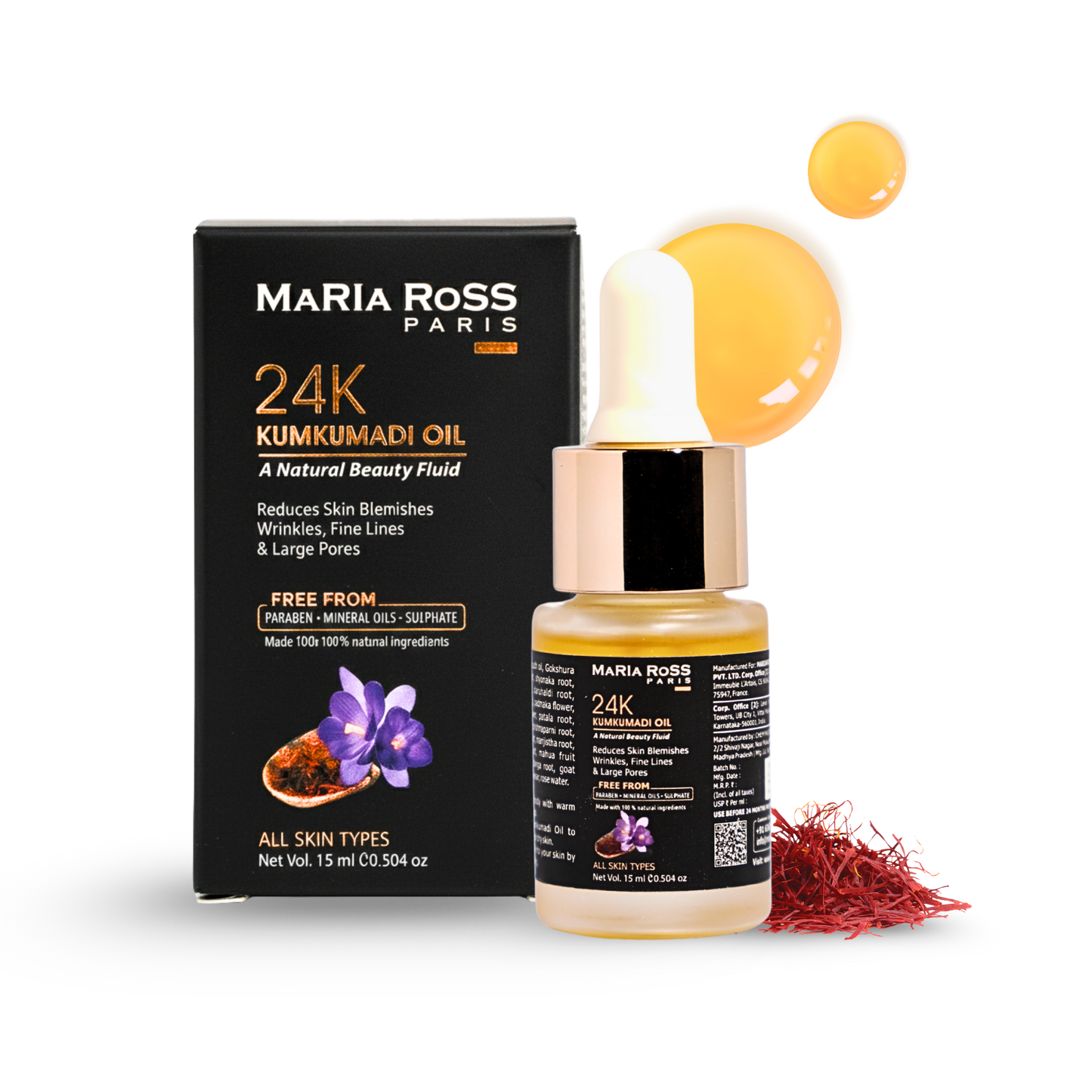 Kumkumadi Face Oil for Glowing Skin - 15 ML || Enhances Glow | Evens Skin Tone | Nourishes Deeply