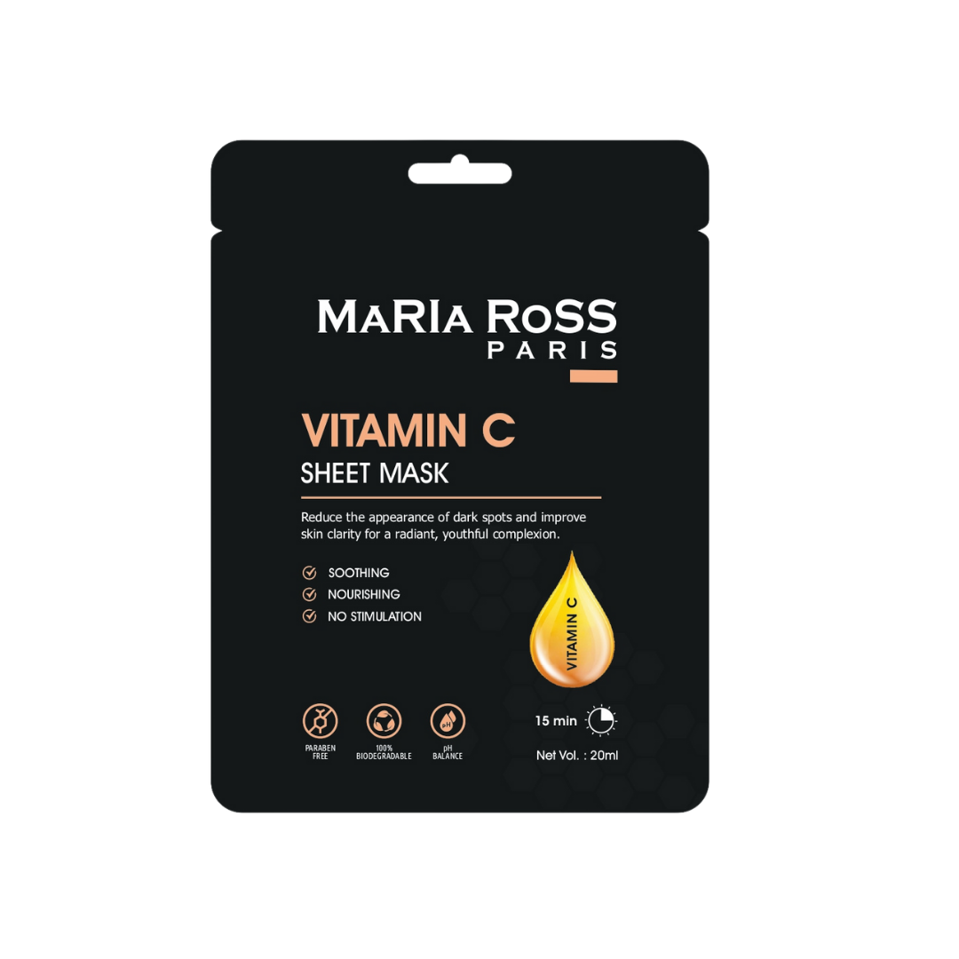 Combo Pack of 3 Sheet Masks: Vitamin-C Sheet Mask (200ml) + Red Wine Sheet Mask (200ml) + Retinol Sheet Mask (200ml)-Maria Ross Paris