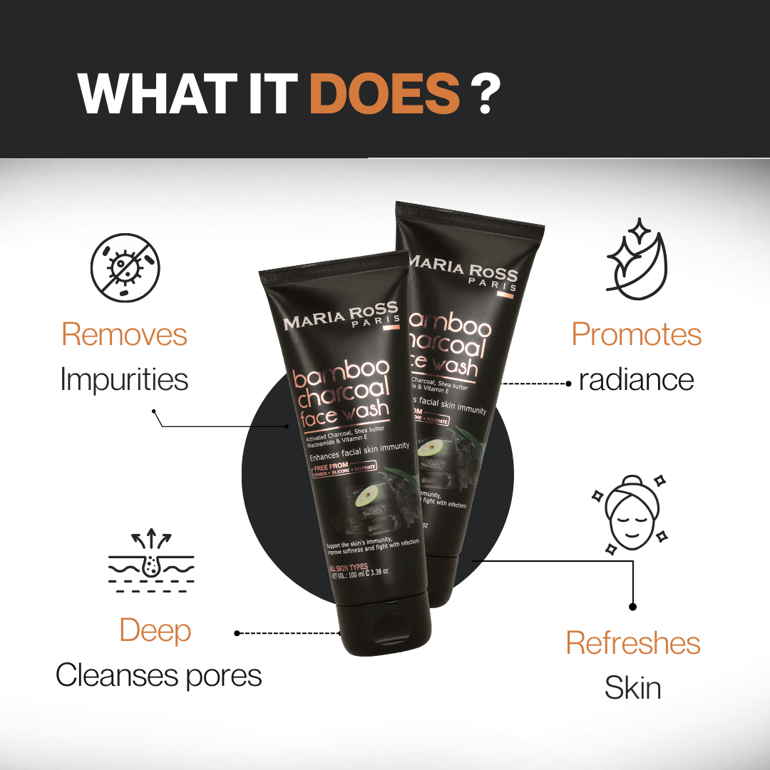Bamboo Charcoal Combo Face Wash || Deep Cleansing |  Detoxifying Pores