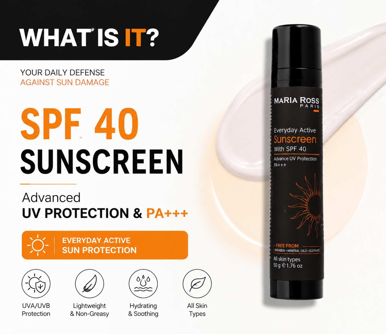 Sunscreen SPF 40 - 50 GM || Broad Spectrum Protection | Lightweight Formula | Non-Greasy Finish