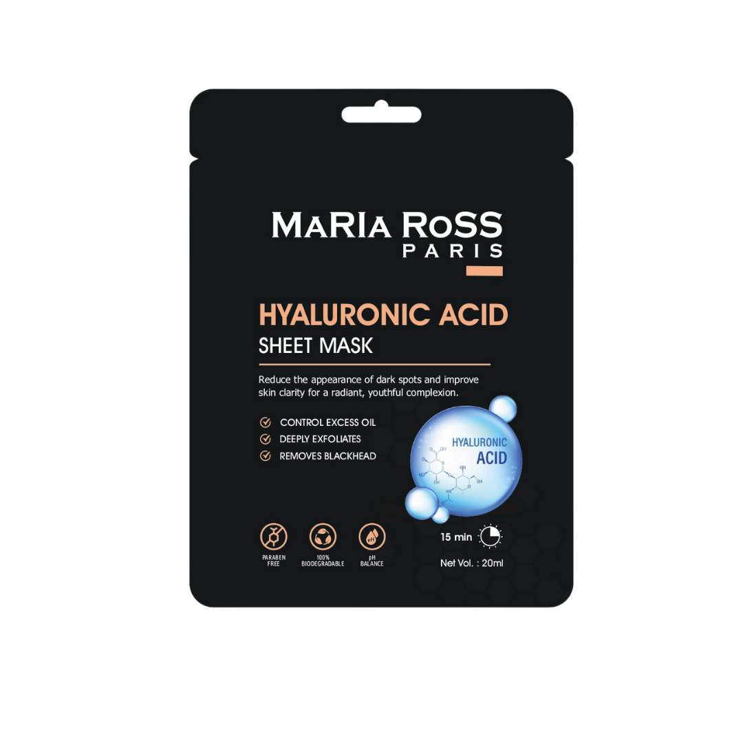Combo Pack of 2: (200ml + 30ml) + Hyaluronic Acid Sheet Mask (200ml) + Hyaluronic Acid Face Serum (30ml)-Maria Ross Paris