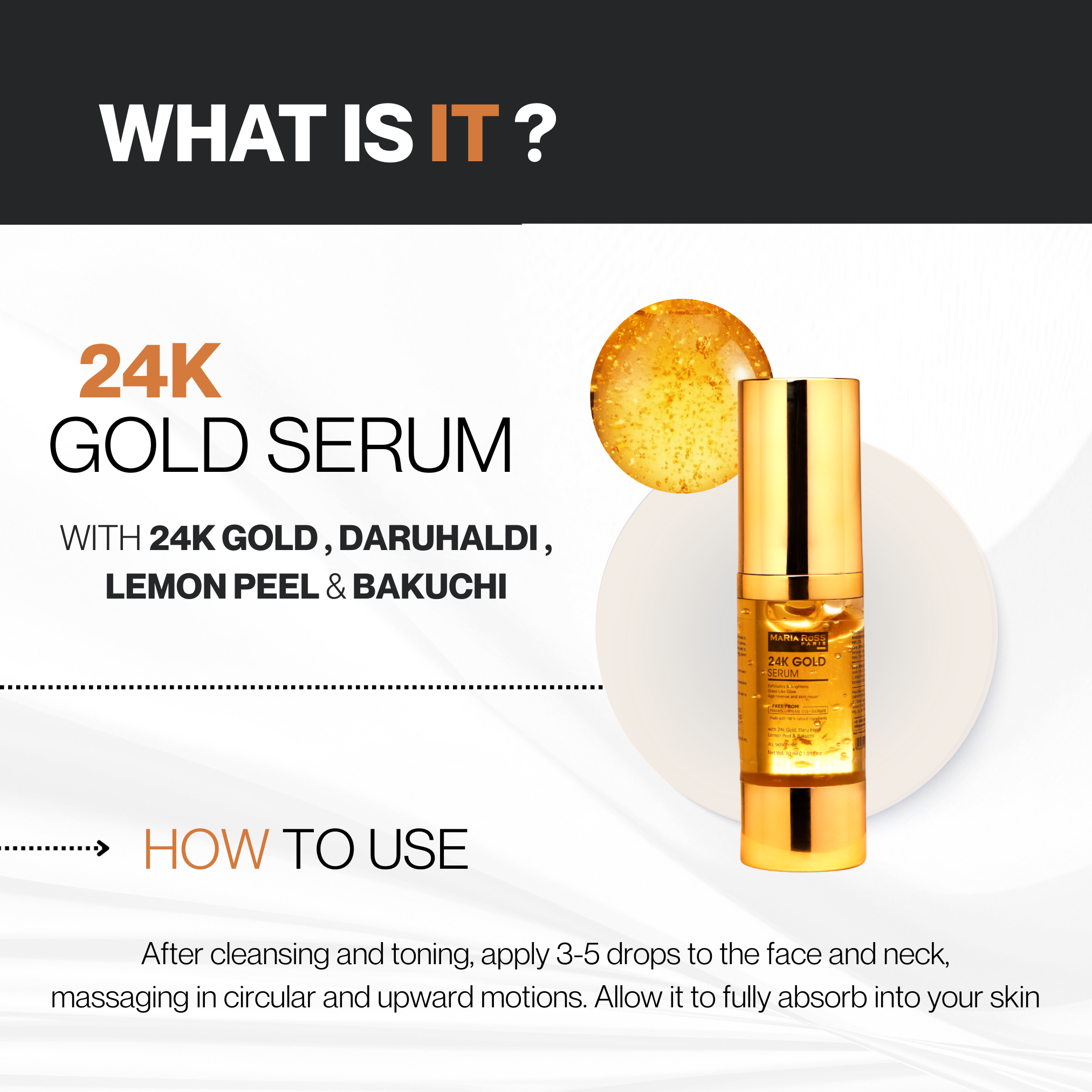 24K Gold Face Serum - 30ml || Luxurious Glow | Anti-Aging Benefits | Revitalizes Skin