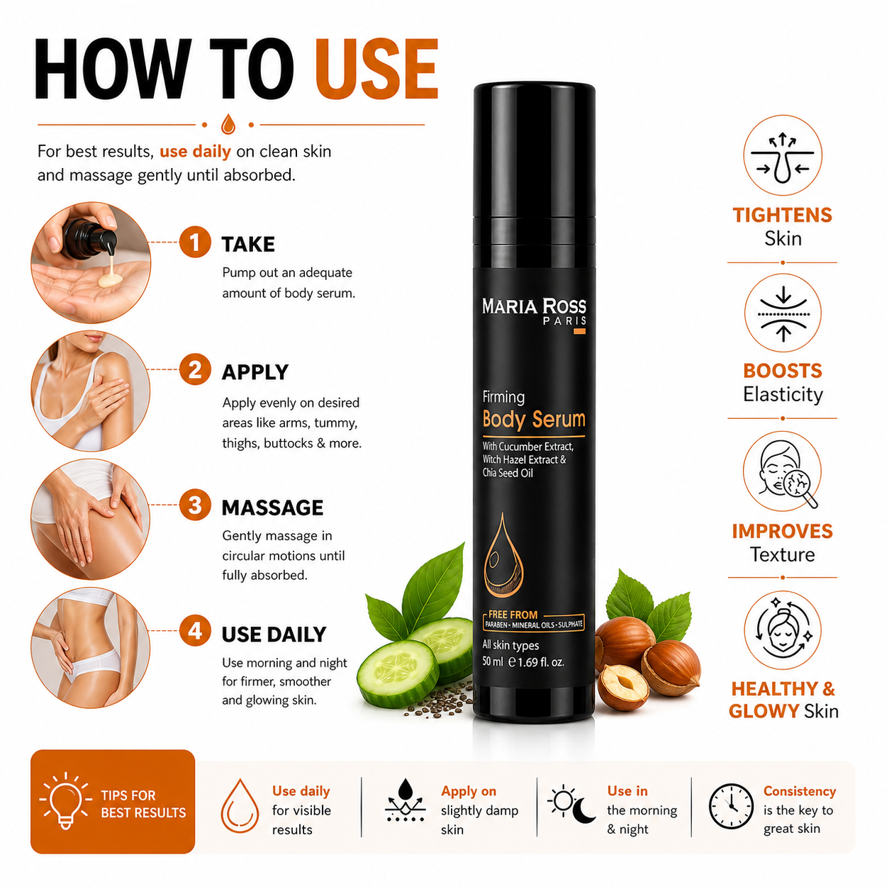 Firming Body Serum - 50 ML || Tightens Skin | Boosts Elasticity | Improves Texture