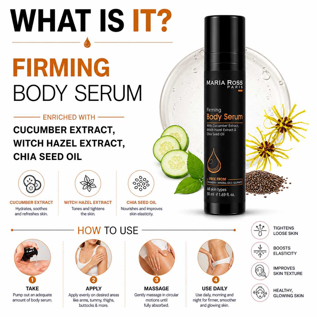 Firming Body Serum - 50 ML || Tightens Skin | Boosts Elasticity | Improves Texture