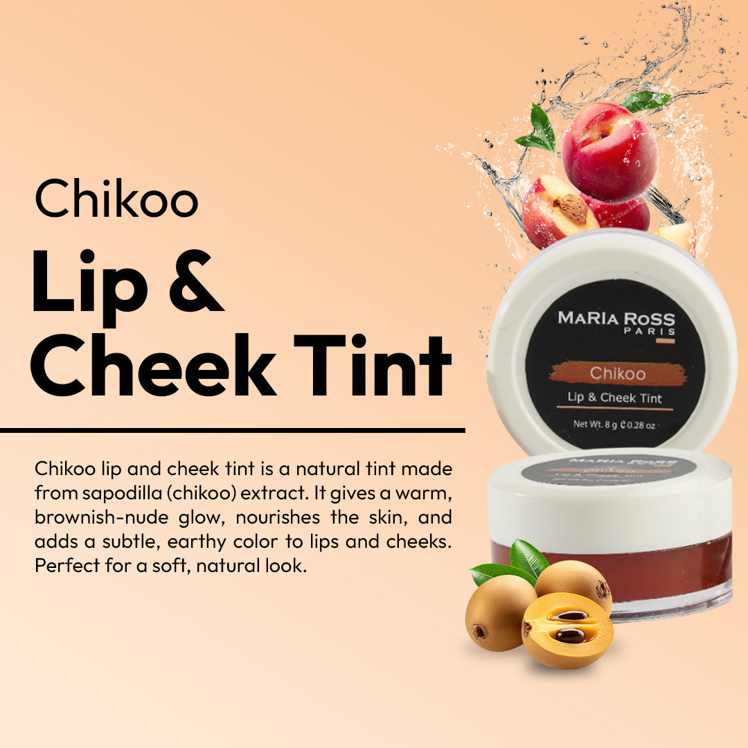Chikoo Lips And Cheeks Tint For Women - 8 GM || Natural Glow | Flattering Tint | Hydrates Lips and Cheeks