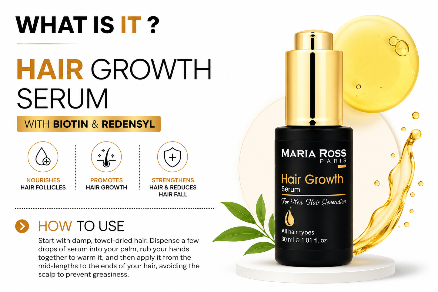 Hair Growth Serum – Biotin & Redensyl, 30ML
