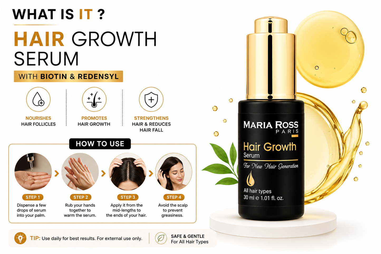 Hair Growth Serum – Biotin & Redensyl, 30ML