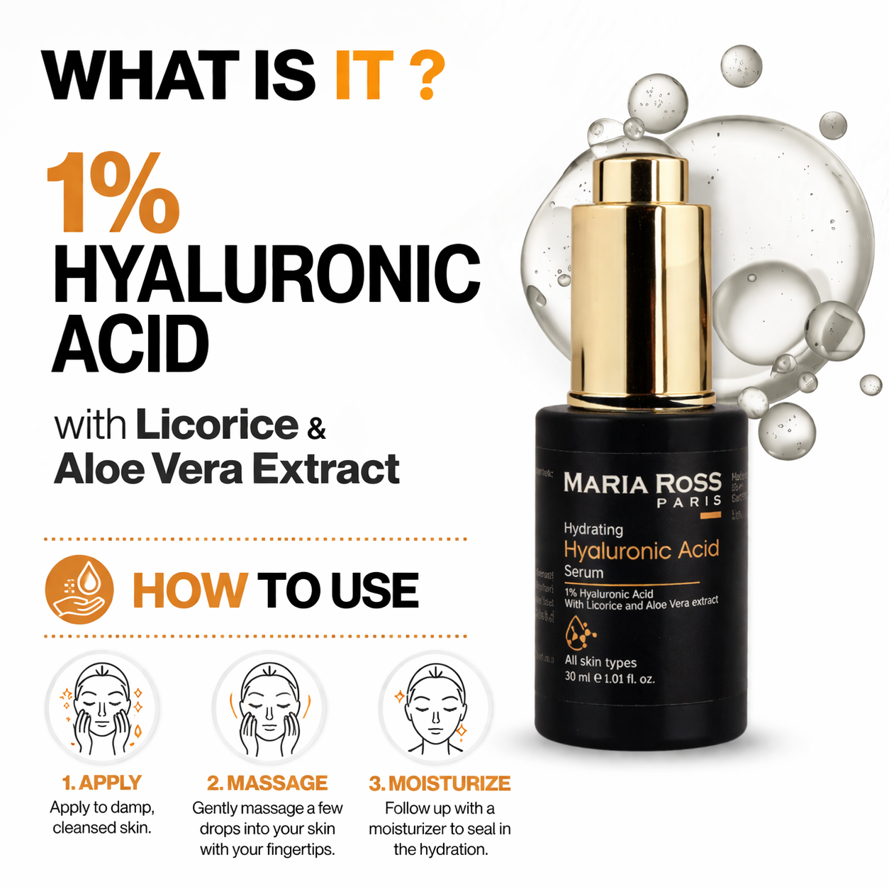 Hyaluronic Acid Serum - 30 ML || Intense Hydration | Plumps Skin | Smooths Texture