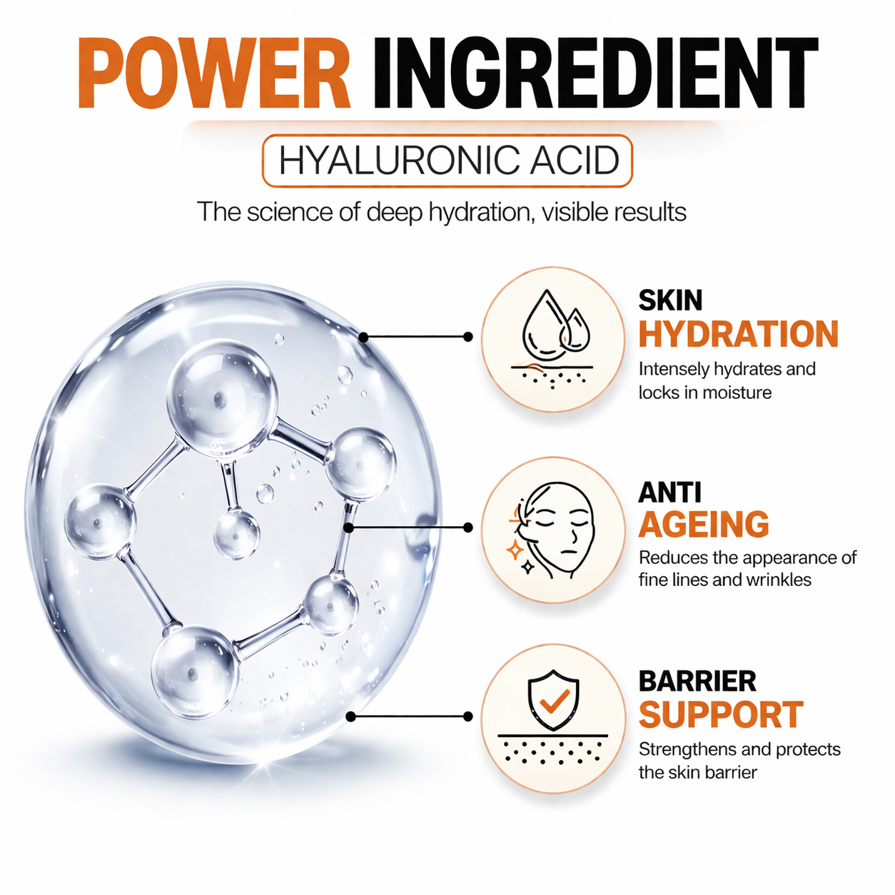 Hyaluronic Acid Serum - 30 ML || Intense Hydration | Plumps Skin | Smooths Texture