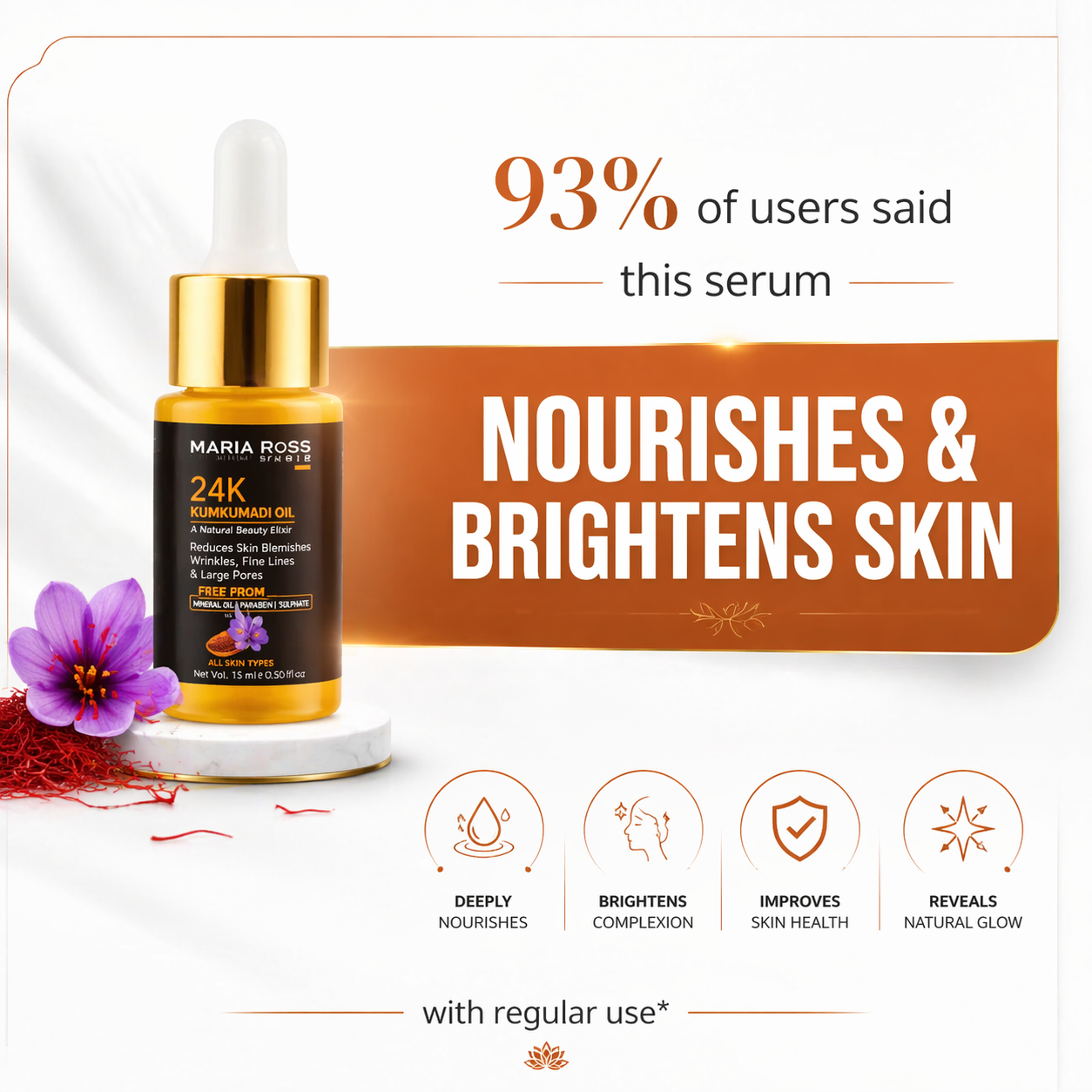Kumkumadi Face Oil for Glowing Skin - 15 ML || Enhances Glow | Evens Skin Tone | Nourishes Deeply