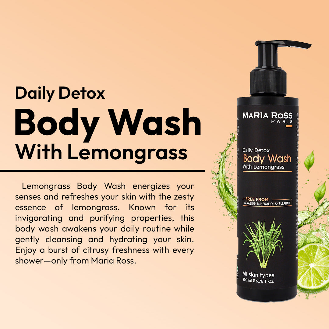 Lemon Grass Body Wash for Daily Detox and Deep Cleansing - 200 ML || Cleanses Deeply | Energizes Skin | Refreshing Aroma