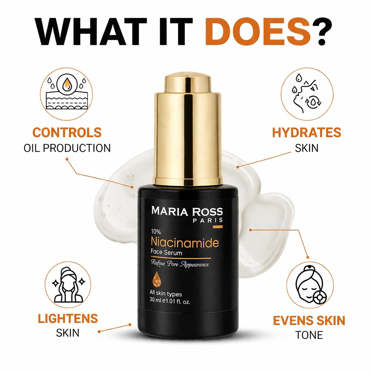 10% Niacinamide Face Serum Rice Water - 30 ML || Minimizes Pores | Brightens Skin | Balances Oil