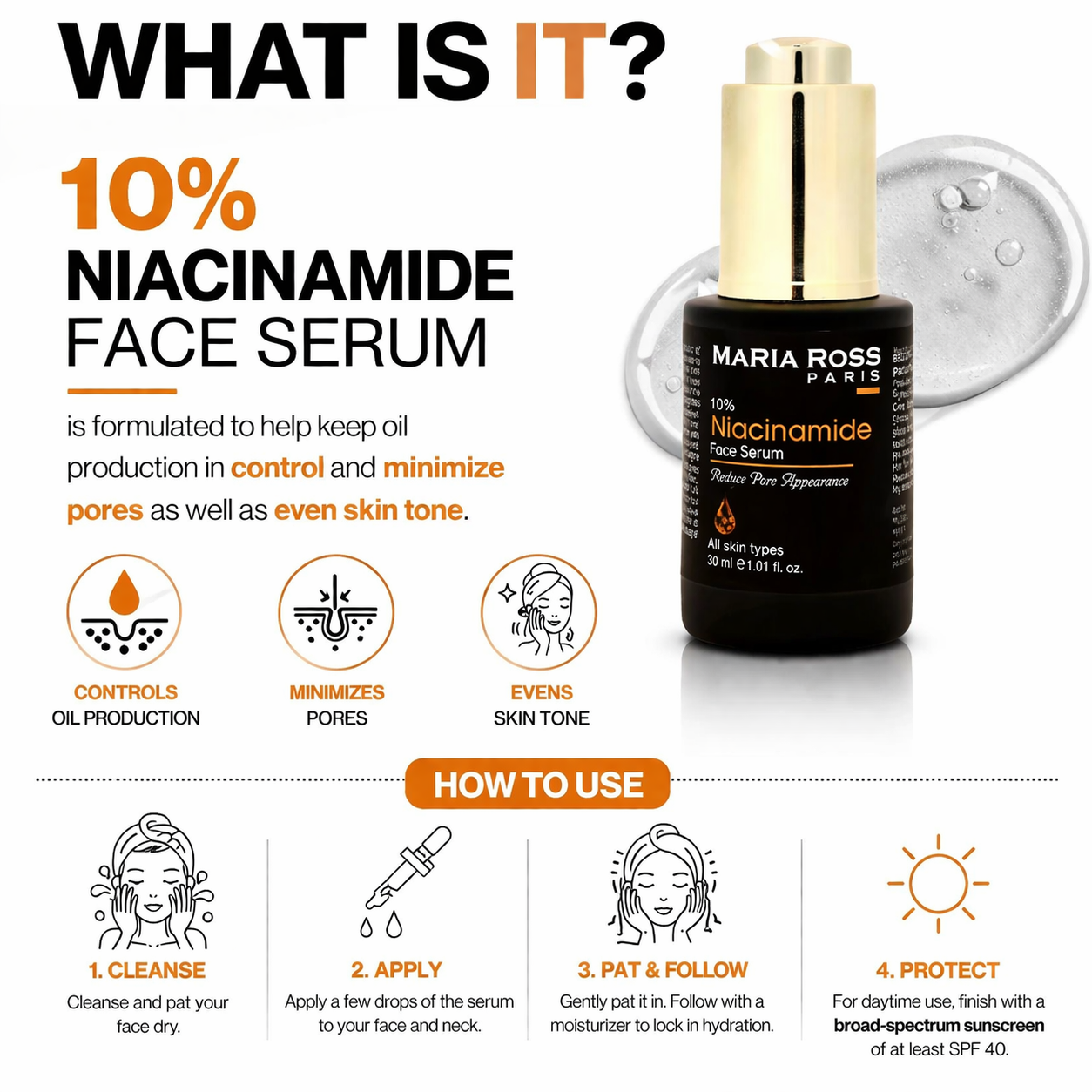 10% Niacinamide Face Serum Rice Water - 30 ML || Minimizes Pores | Brightens Skin | Balances Oil