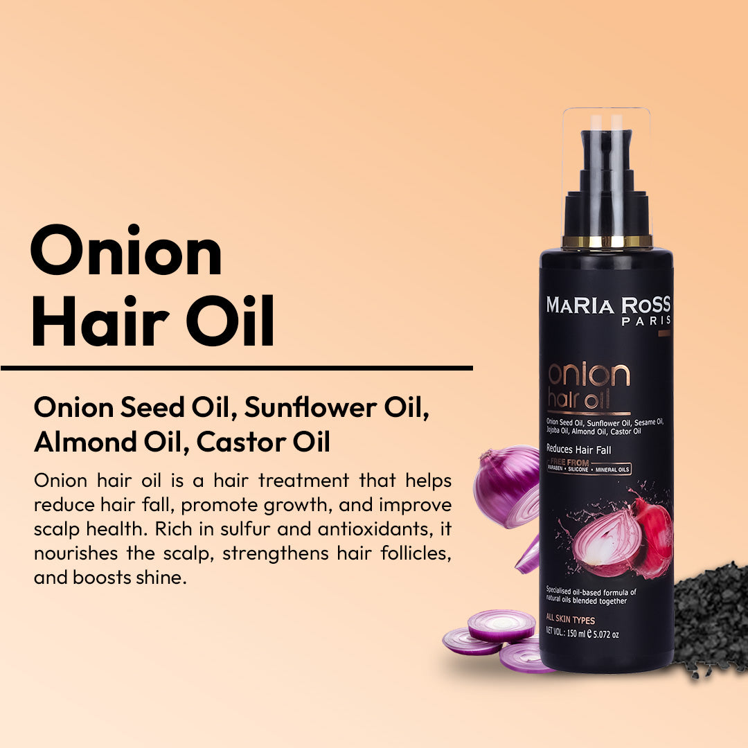 Onion Hair Oil for Hair Fall Control - 150 ML || Reduces Hair Fall | Strengthens Roots | Nourishes Scalp
