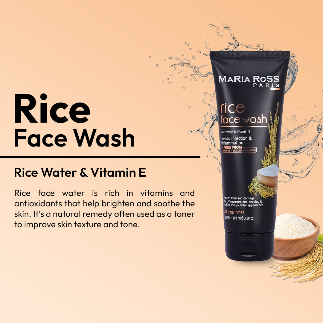 Rice Water Face Wash for Glass Skin - 100 ML || Deep Cleanses | Promotes Radiance | Enhances Clarity