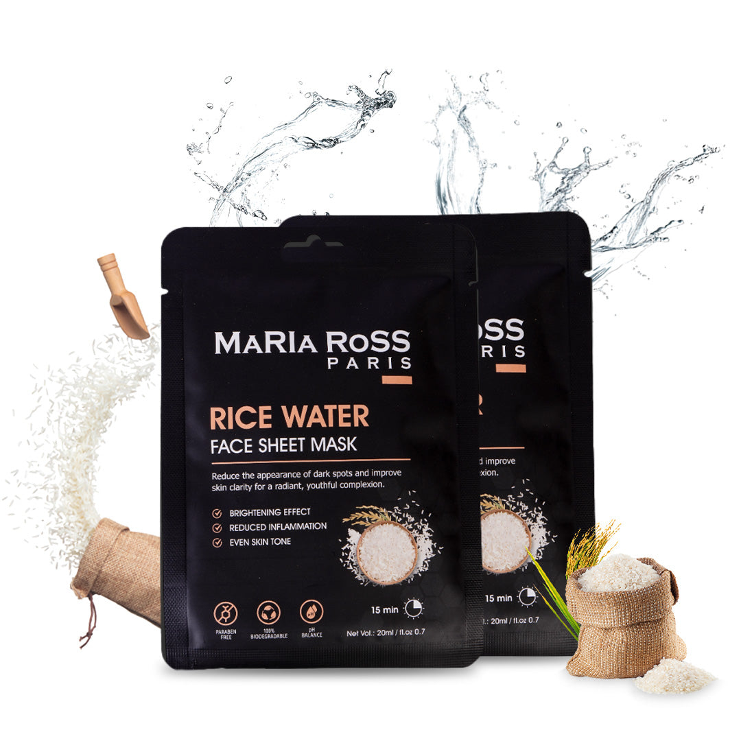 Combo Pack of 2 Products: Rice Water Sheet Mask (200ml) + Rice Water Face Wash (200ml)-Maria Ross Paris