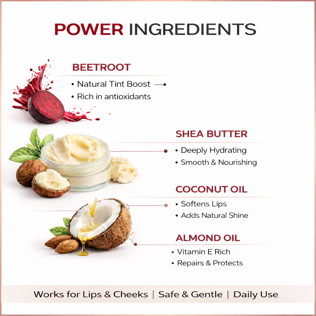 Beetroot Lips And Cheeks Tint For Women - 8 GM || Vibrant Color | Nourishing Formula | Easy Application