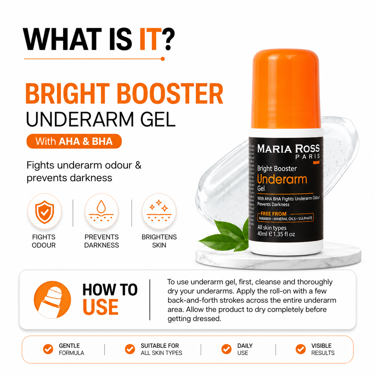 Under Arm Gel - 40 ML 40 SPF || Reduces Darkening | Refreshes | Soothes Skin