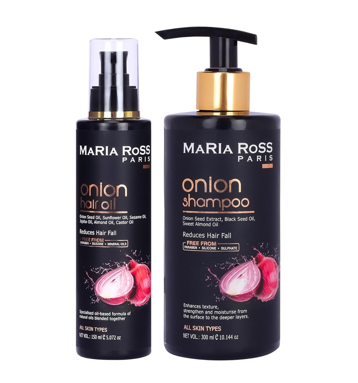 COMBO PACK OF 3 ONION HAIR OIL (300 ML) + ONION HAIR SHAMPOO(300ML) + ONION HAIR CONDITIONER (300ML) for HAIR FALL CONTROL || Complete Care | Strengthens | Reduces Breakage