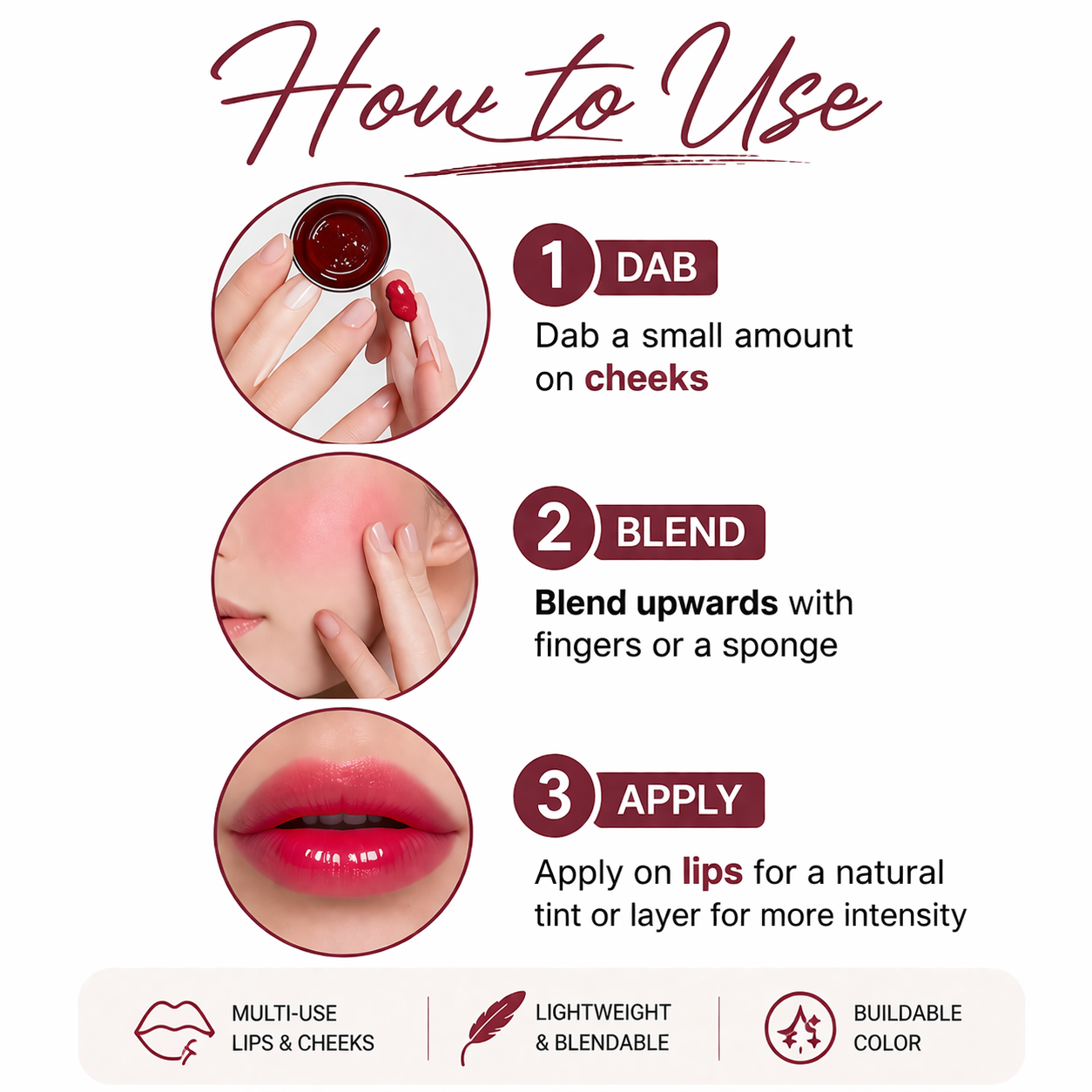 Beetroot Lips And Cheeks Tint For Women - 8 GM || Vibrant Color | Nourishing Formula | Easy Application