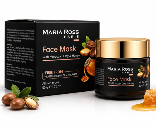Face Mask with Moroccan Clay & Honey - 50 GM || Detoxifies Skin | Hydrates Deeply | Promotes Radiance