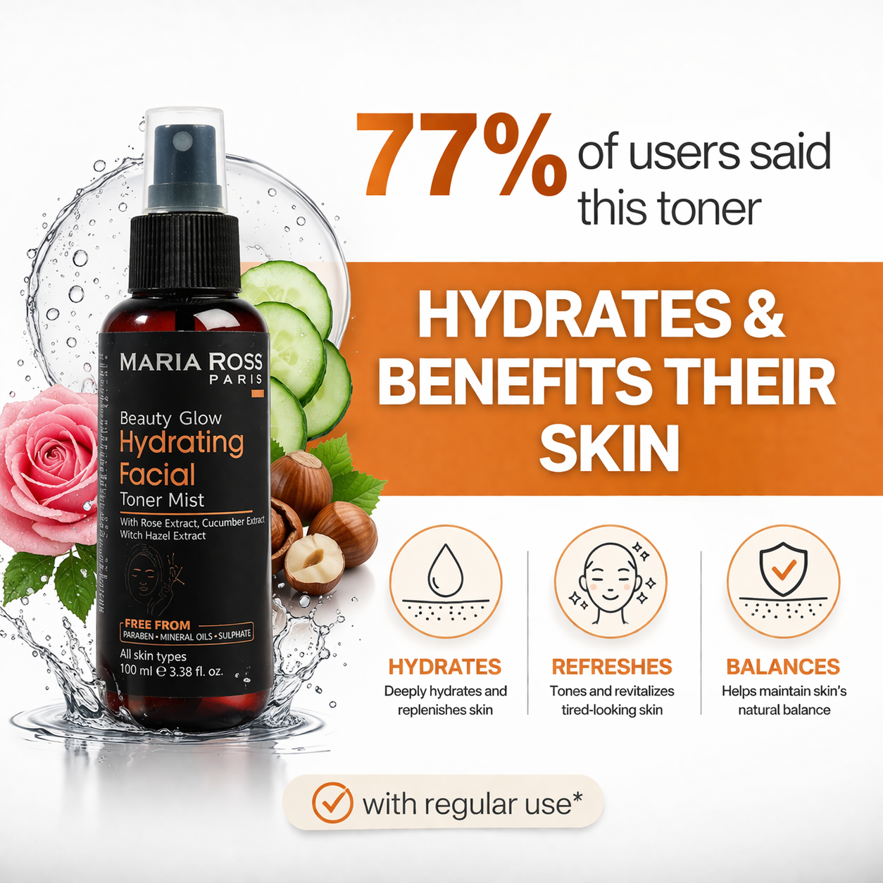 Hydrating Facial Toner - 100 ML || Minimizes Pores | Hydrates Deeply | Restores Balance