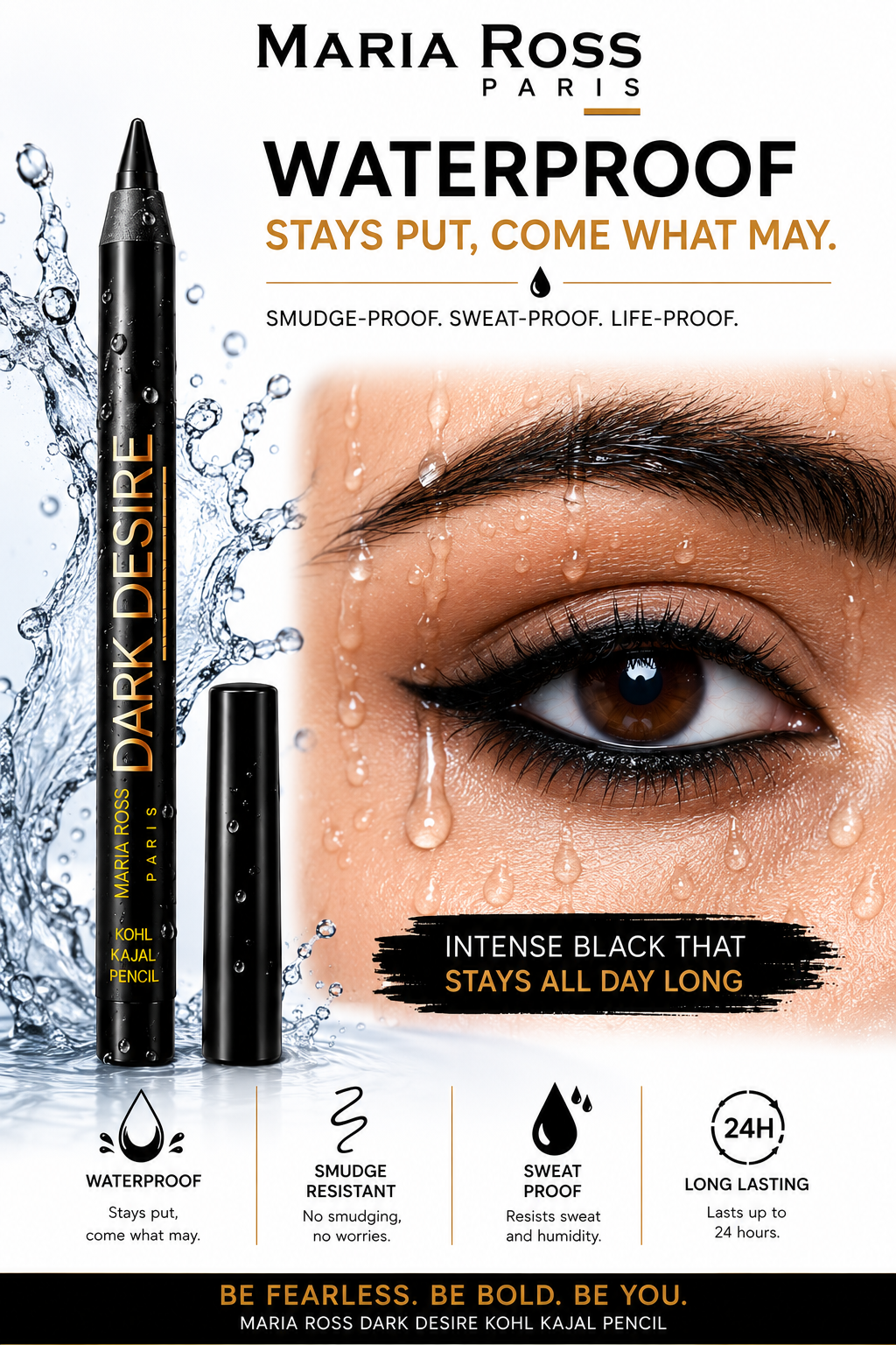 Maria Ross Dark Desire Kohl Kajal Pencil, (3-in-1) 1.5g   ,