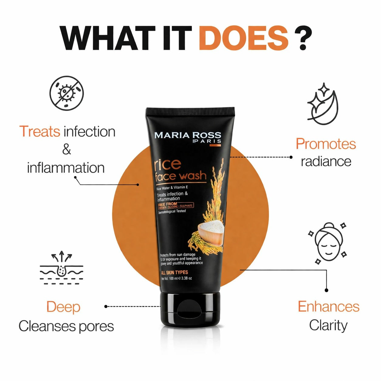 Rice Water Face Wash for Glass Skin - 100 ML || Deep Cleanses | Promotes Radiance | Enhances Clarity