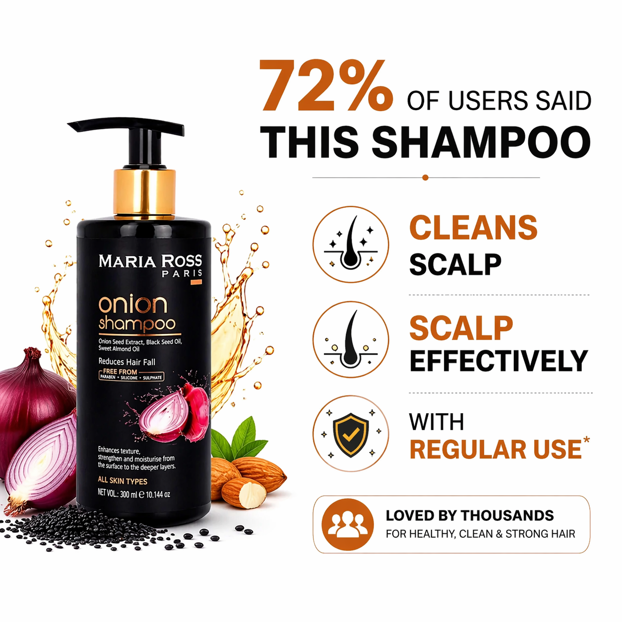 Onion Shampoo for Hair Fall Control - 300ml