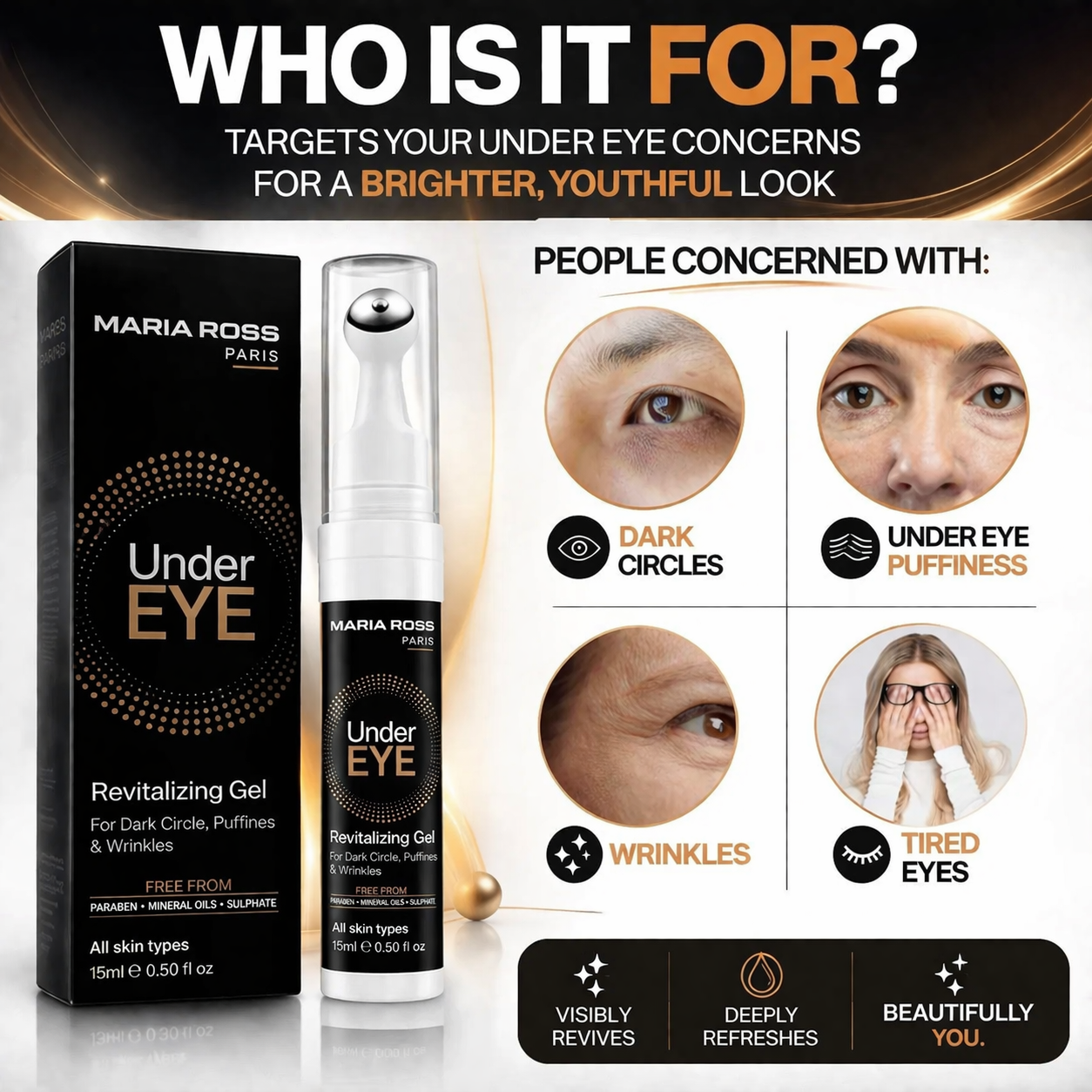 Under-Eye Revitalizing Gel - 15 ML || Reduces Puffiness | Brightens Dark Circles | Hydrates