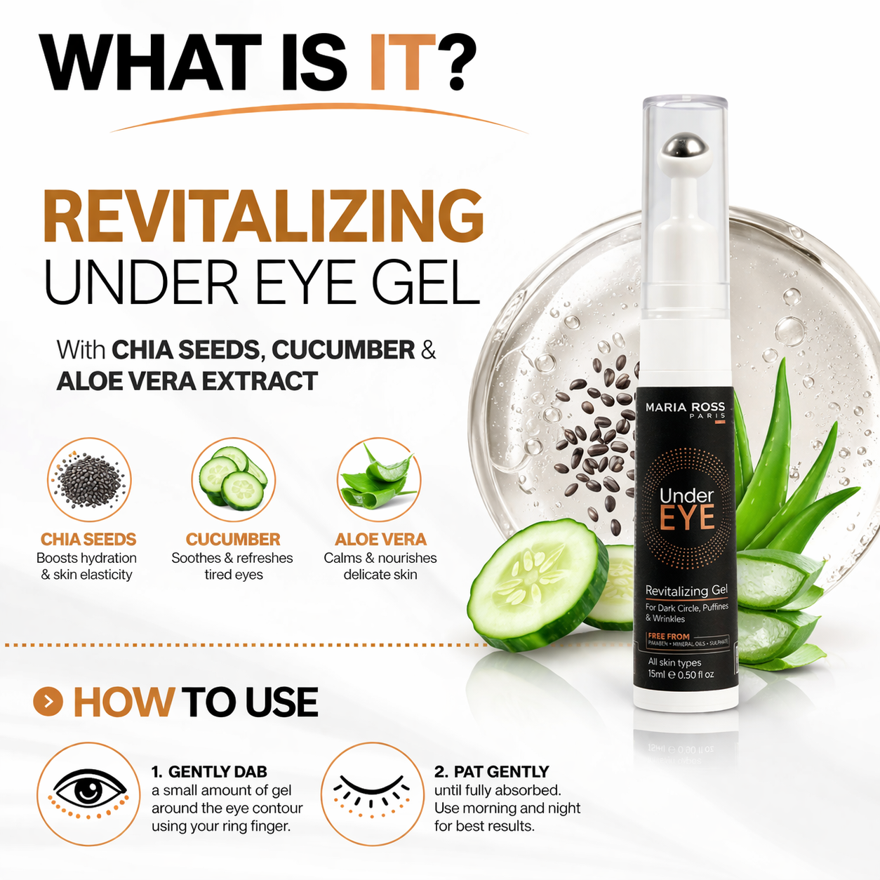 Under-Eye Revitalizing Gel - 15 ML || Reduces Puffiness | Brightens Dark Circles | Hydrates