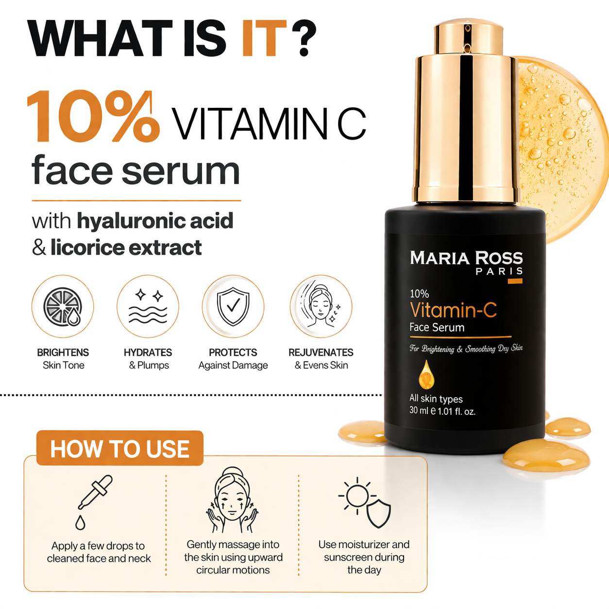 10% Vitamin C Face Serum || Brightens Skin | Evens Tone | Fades Dark Spots