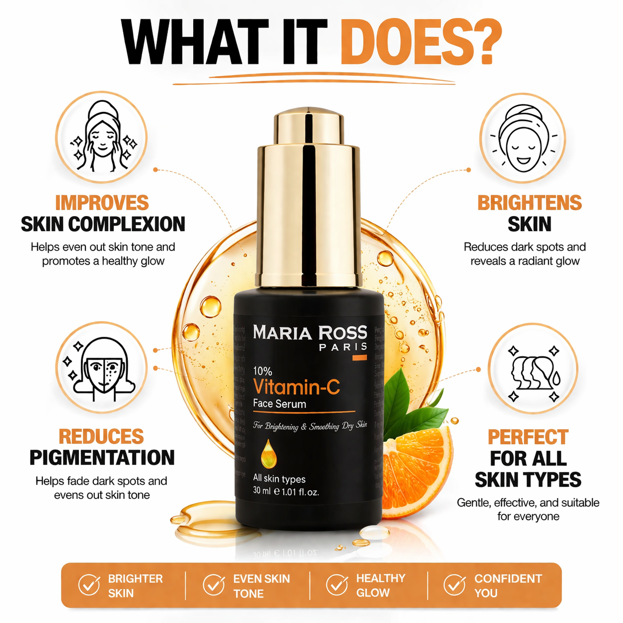 10% Vitamin C Face Serum || Brightens Skin | Evens Tone | Fades Dark Spots