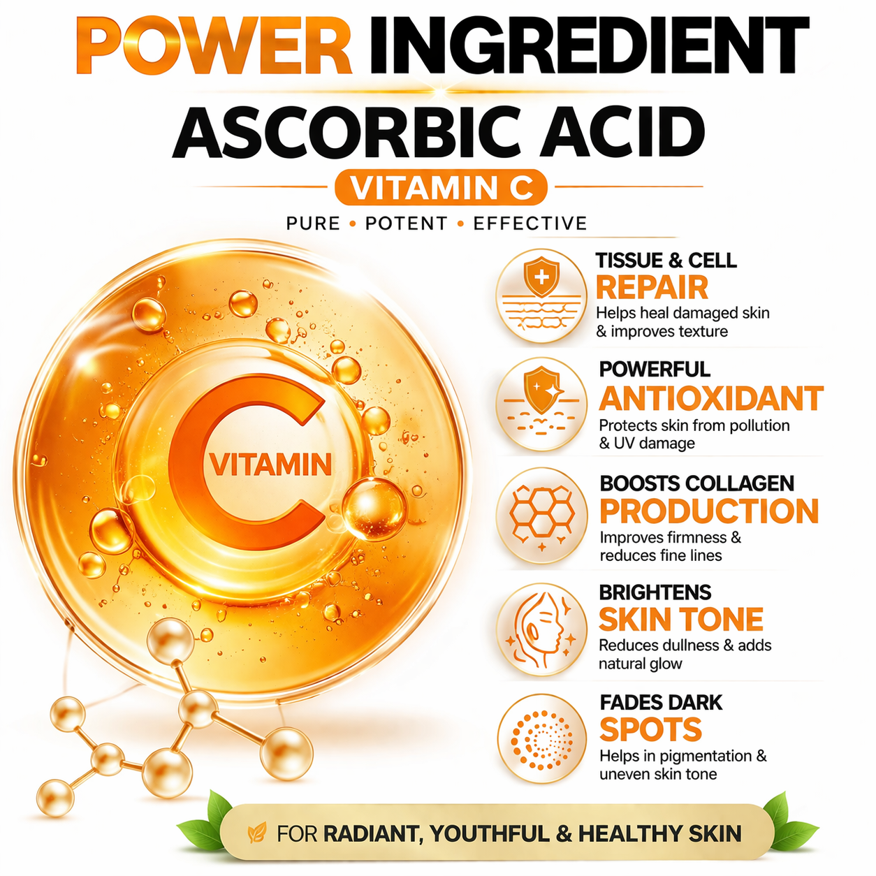 10% Vitamin C Face Serum || Brightens Skin | Evens Tone | Fades Dark Spots